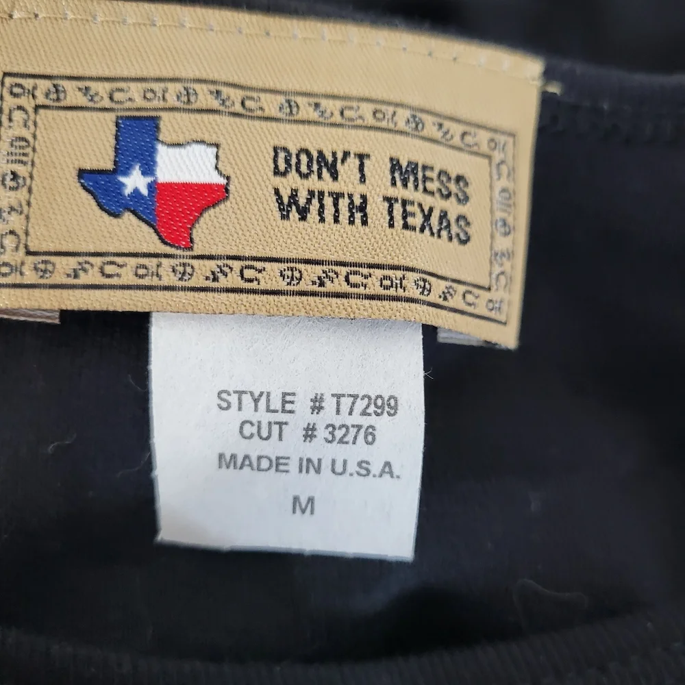 Womans Don't Mess with Texas Black 3/4 sleeve USA Made T shirt Size Med - Picture 6 of 7